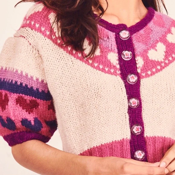 LoveShackFancy Trinity Crop Cardigan XS - Picture 4 of 5